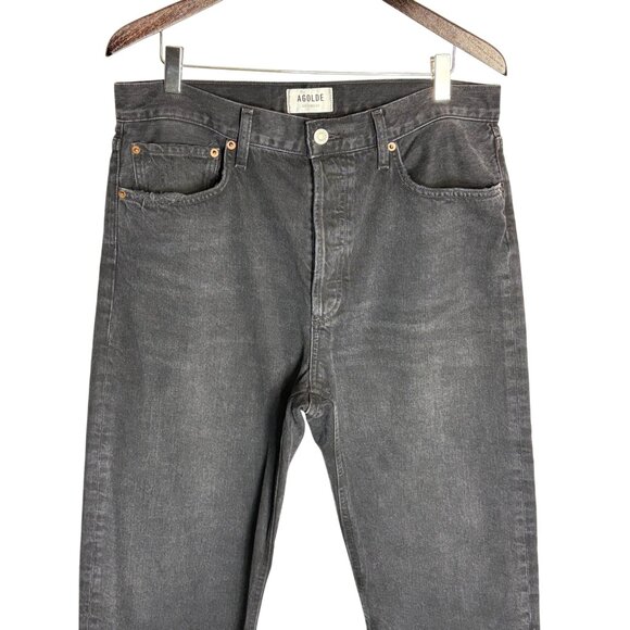 Agolde 90's Crop Straight Leg Jeans Black-sz 30 - Picture 7 of 11